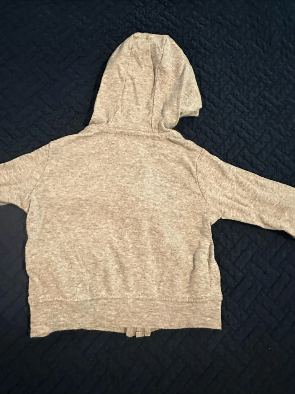 Carter's Tan Heather Hooded Zip Cotton Sweatshirt with Bear Details Size 3Months
